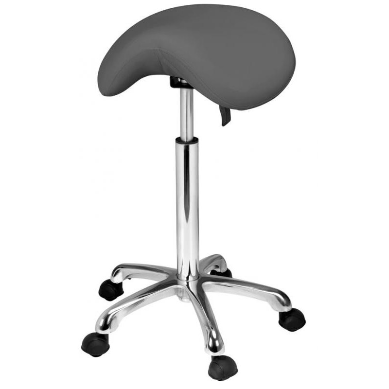 Tabouret de bureau à roulettes coloris gris foncé - SARIM