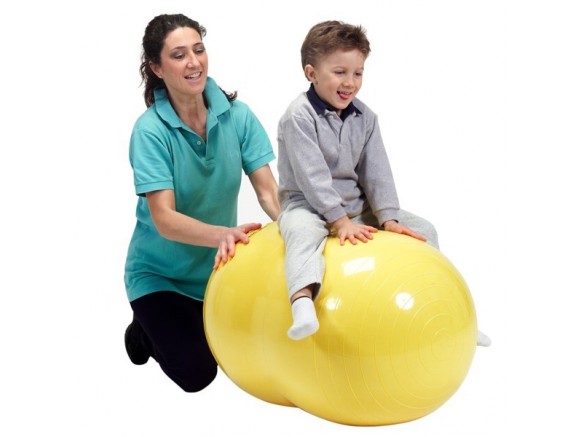 Exercices femme et enfant avec Ballon Cacahuète Physio Roll Exercices femme et enfant avec Ballon Cacahuète Physio Roll