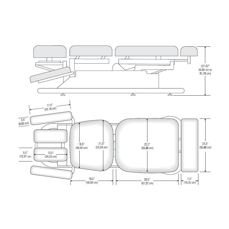 Schéma table de chiropraxie Elevation ES 2000 Génération II
