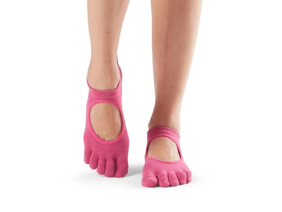Chaussettes Pilates Toesox® FT Bellarina Raspberry avec orteils séparés | sissel france Chaussettes Pilates Toesox® FT Bellarina Raspberry avec orteils séparés | sissel france