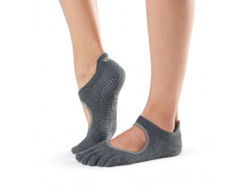 Chaussettes Pilates Toesox® FT Bellarina Charcoal Grey Lime | Chaussettes Pilates antidérapantes