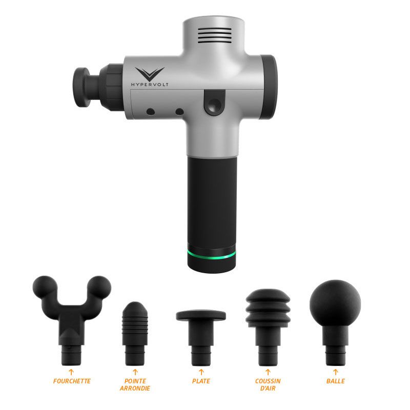 Pistolet de massage Hypervolt et ses 5 têtes | Hypervolt hyperice | SISSEL France Pistolet de massage Hypervolt et ses 5 têtes | Hypervolt hyperice | SISSEL France