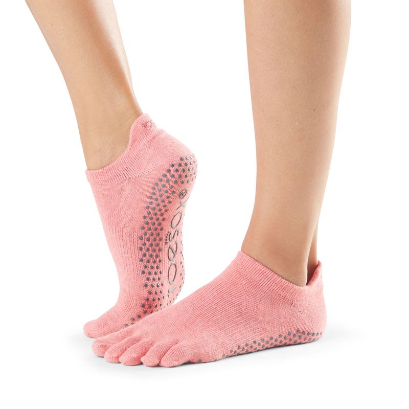 Toesox® Full Toe Lowrise Melon | Chaussettes de Pilates | toesox