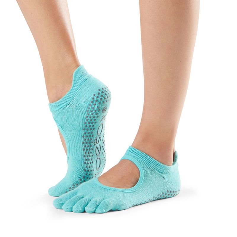 Chaussettes Pilates Toesox® FT Bellarina Aqua avec orteils séparés | SISSEL France