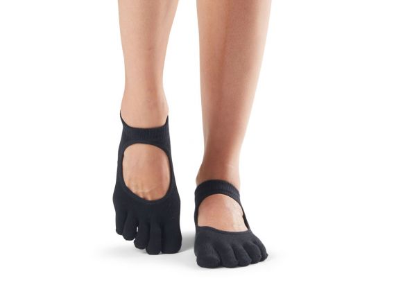 Chaussettes antidérapantes Pilates Toesox® FT Bellarina noir | SISSEL France Chaussettes antidérapantes Pilates Toesox® FT Bellarina noir | SISSEL France