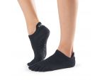 Chaussettes pilates Toesox® Full Toe Lowrise Noir | chaussettes antidérapantes pilates