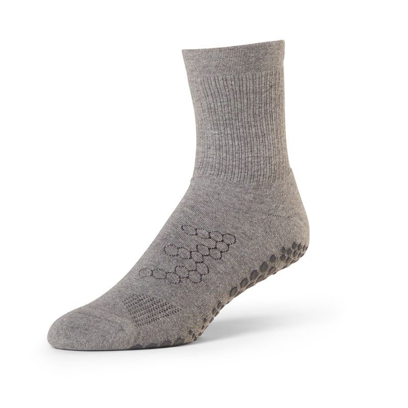 Chaussettes antidérapantes homme BASE 33™ Crew Gris | Chaussettes anti-dérapantes