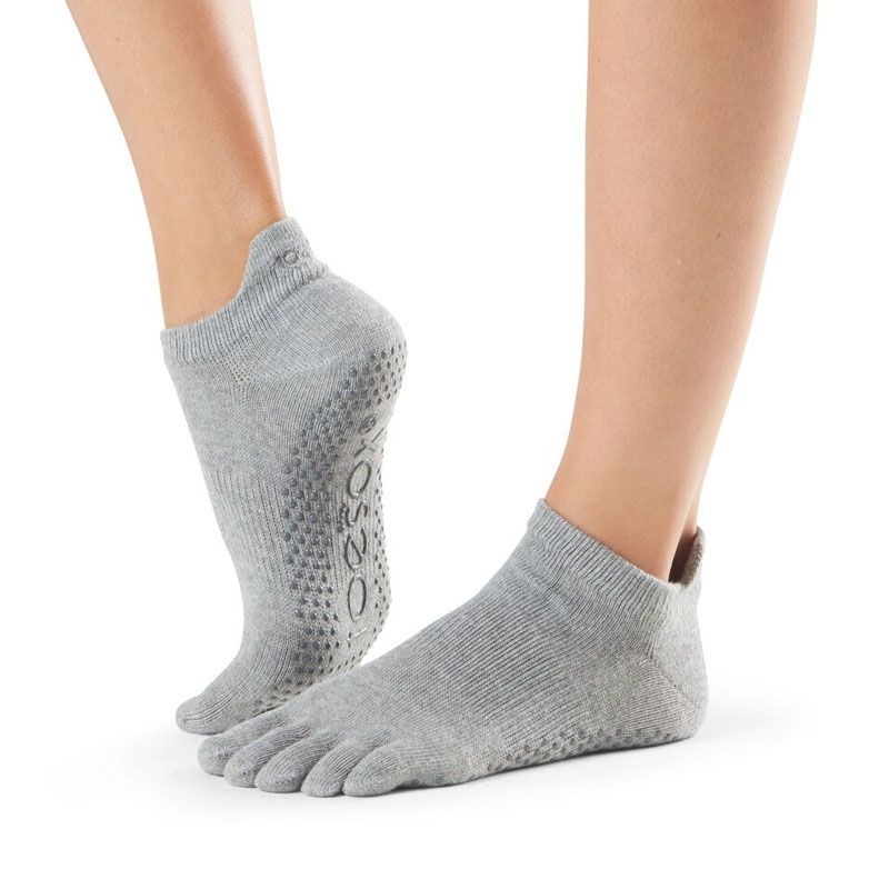 Toesox® Full Toe Lowrise Heather grey | Chaussettes de Pilates