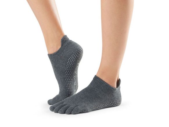 Chaussettes pilates Toesox® Full Toe Lowrise Charcoal Grey | chaussette antidérapante pilates Chaussettes pilates Toesox® Full Toe Lowrise Charcoal Grey | chaussette antidérapante pilates