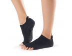 Chaussettes antidérapantes Pilates Toesox® Half Toe Lowrise noir | Chaussettes toesox