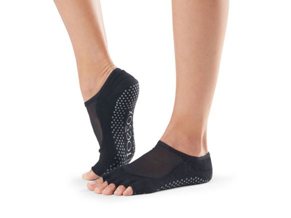 Chaussettes antidérapantes Pilates Toesox® Half Toe Luna noir Chaussettes antidérapantes Pilates Toesox® Half Toe Luna noir
