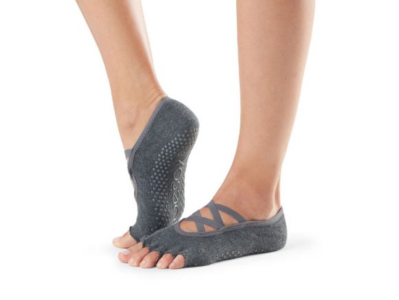 Chaussettes Pilates Toesox® Half Toe Elle Charcoal Grey | Chaussettes antidérapantes Pilates Chaussettes Pilates Toesox® Half Toe Elle Charcoal Grey | Chaussettes antidérapantes Pilates