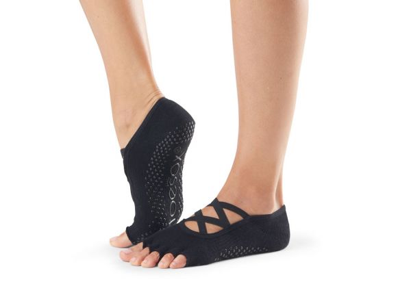 Chaussettes Pilates Toesox® Half Toe Elle Noir | Chaussettes antidérapantes Pilates Chaussettes Pilates Toesox® Half Toe Elle Noir | Chaussettes antidérapantes Pilates