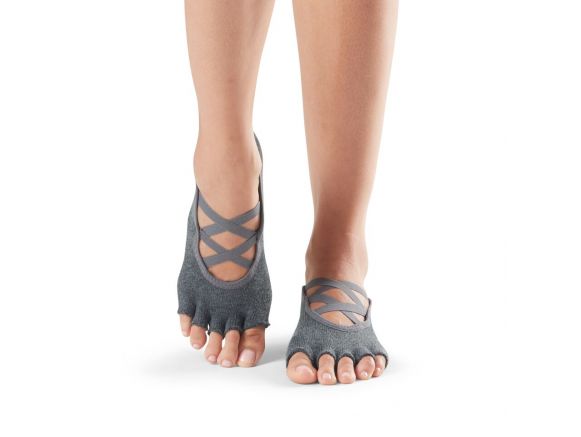Chaussettes antidérapantes Pilates Toesox® Half Toe Elle Charcoal Grey | Chaussettes de Pilates Chaussettes antidérapantes Pilates Toesox® Half Toe Elle Charcoal Grey | Chaussettes de Pilates