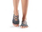Chaussettes antidérapantes Pilates Toesox® Half Toe Elle Charcoal Grey | Chaussettes de Pilates