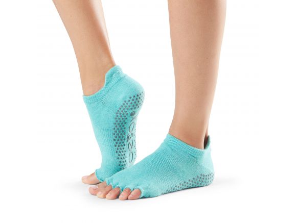 Chaussettes antidérapantes Toesox® Half Toe Lowrise Aqua | Chaussettes Pilates Chaussettes antidérapantes Toesox® Half Toe Lowrise Aqua | Chaussettes Pilates