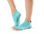 Chaussettes antidérapantes Toesox® Half Toe Lowrise Aqua | Chaussettes Pilates 
