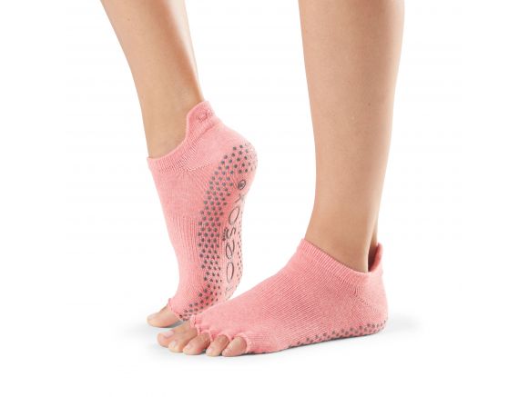 Chaussettes antidérapantes Toesox® Half Toe Lowrise Melon | Chaussettes yoga Chaussettes antidérapantes Toesox® Half Toe Lowrise Melon | Chaussettes yoga