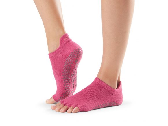 Chaussettes antidérapantes Toesox® Half Toe Lowrise Raspberry | Chaussettes antidérapantes Chaussettes antidérapantes Toesox® Half Toe Lowrise Raspberry | Chaussettes antidérapantes