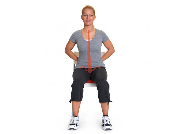 Schéma posture avec coussin d'assise SISSEL® SITFIT® PLUS rouge Schéma posture avec coussin d'assise SISSEL® SITFIT® PLUS rouge