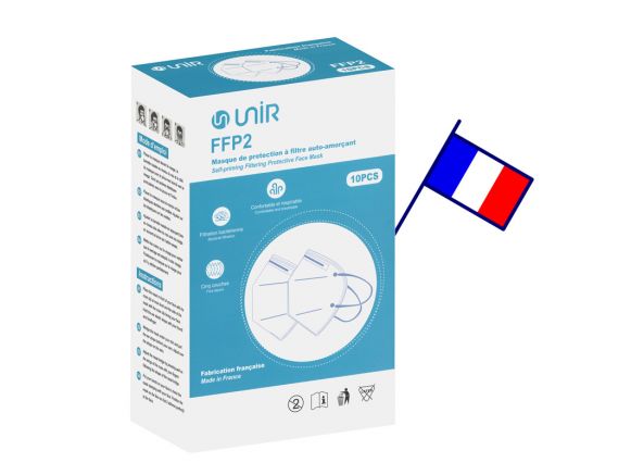 Masques FFP2 bec de canard Sachet De 10, Fabriqué en France