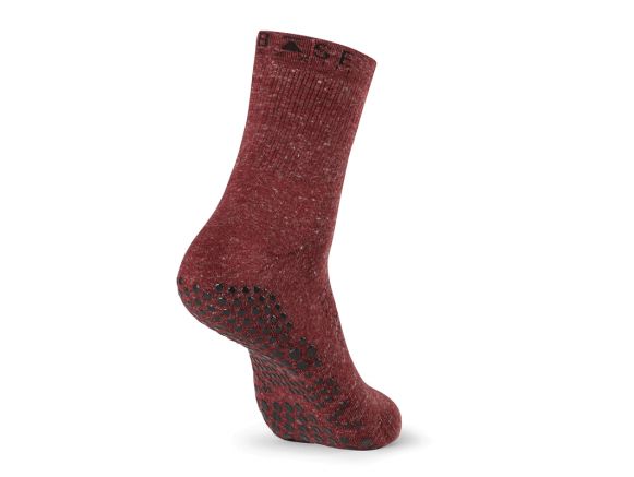 Chaussettes antidérapantes BASE 33™ Crew homme burgundy Chaussettes antidérapantes BASE 33™ Crew homme burgundy