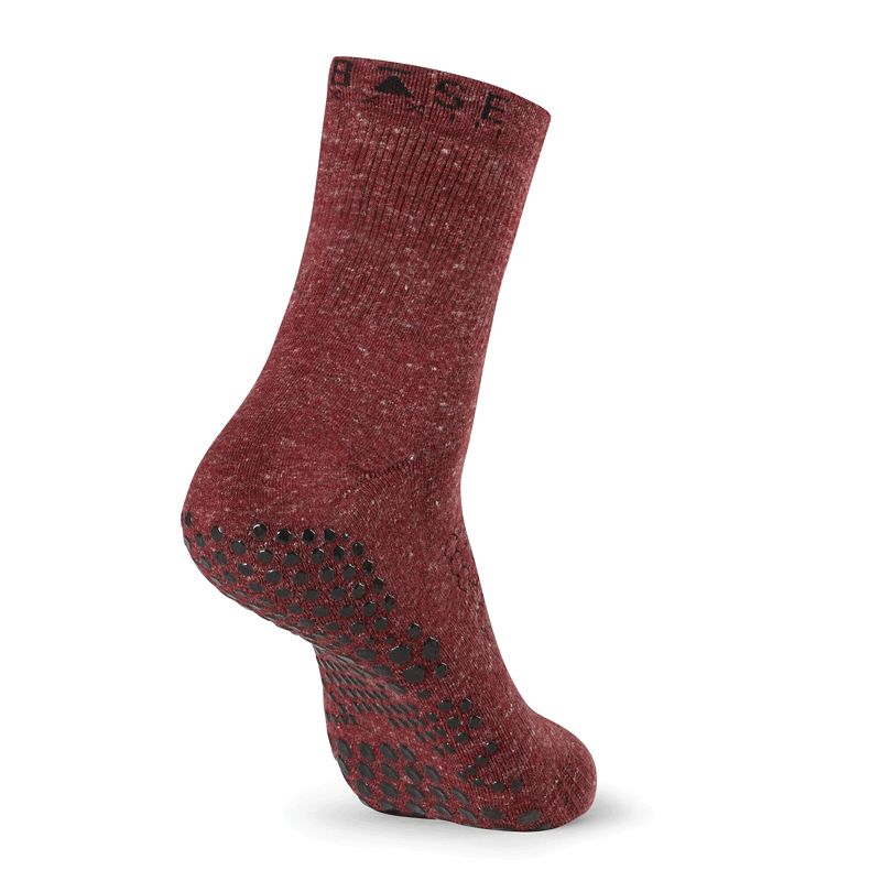Chaussettes antidérapantes BASE 33™ Crew homme burgundy Chaussettes antidérapantes BASE 33™ Crew homme burgundy