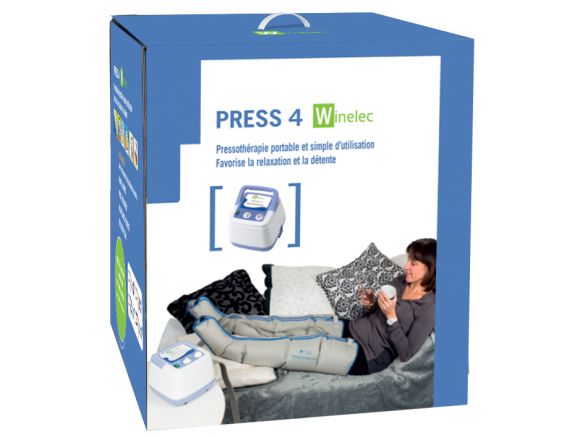 Packaging pressothérapie PRESS 4 Winelec® + 2 bottes Packaging pressothérapie PRESS 4 Winelec® + 2 bottes