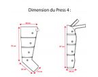Dimension des bottes de pressothérapie PRESS 4 Winelec®