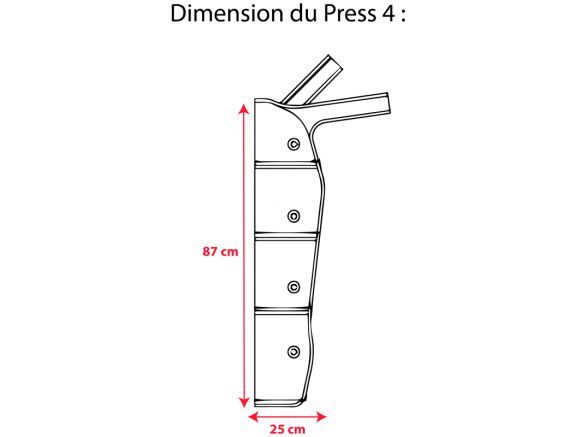 Dimension appareil pressothérapie PRESS 4 Winelec® + 1 manchon Dimension appareil pressothérapie PRESS 4 Winelec® + 1 manchon