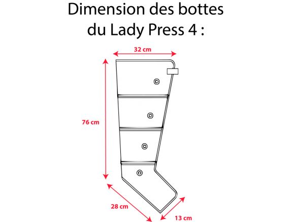 Dimension de l'appareil pressothérapie LADY PRESS 4 Winelec® + 2 bottes Dimension de l'appareil pressothérapie LADY PRESS 4 Winelec® + 2 bottes