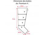 Schéma des dimensions des bottes de pressothérapie PREMIUM 4 Winelec® 