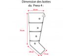 Dimension des bottes de pressothérapie PRESS 4 Winelec® 