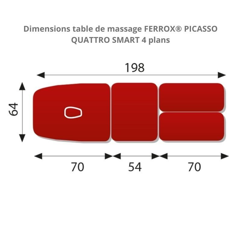 Dimensions table de massage FERROX® PICASSO QUATTRO SMART 4 plans - sisselpro.fr Dimensions table de massage FERROX® PICASSO QUATTRO SMART 4 plans - sisselpro.fr