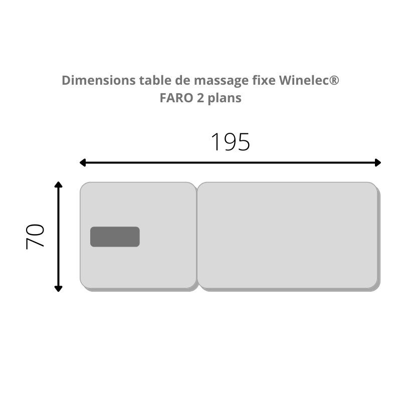 Dimensions Table de massage fixe 2 plans Winelec® Faro anthracite Dimensions Table de massage fixe 2 plans Winelec® Faro anthracite