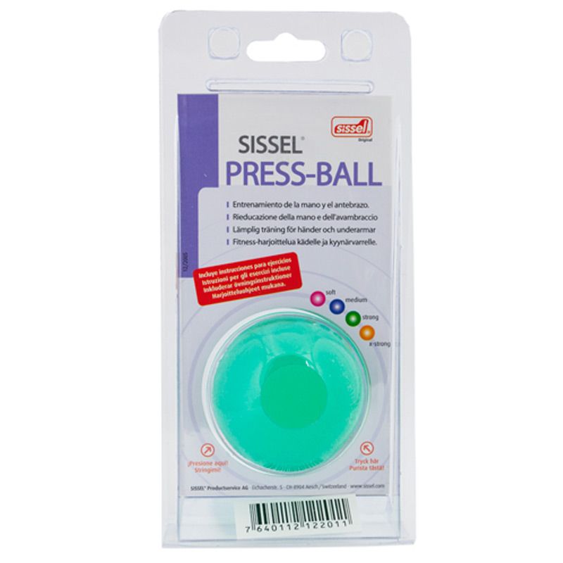 Balle de rééducation de la main SISSEL® PRESS BALL emballage vert
