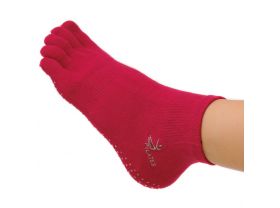 Chaussettes Pilates, Fushia en fibre de bamboo vu du dessus