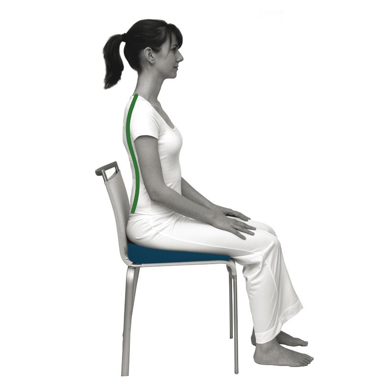 Bonne position du dos avec le coussin d'assise SISSEL® Bonne position du dos avec le coussin d'assise SISSEL®