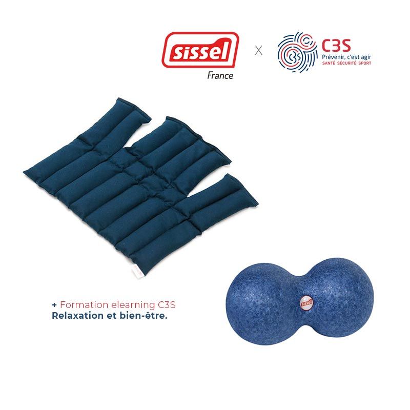 Pack Bien-être avec Myofascia Double Ball 8 cm, Linum Anatomic et formation Relaxation et Bien-être