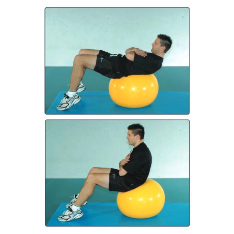 Gainage avec un fitball Gainage avec un fitball