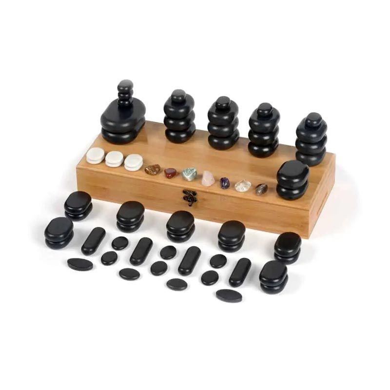 Kit de massage 64 pierres chaudes + coffret Kit de massage 64 pierres chaudes + coffret