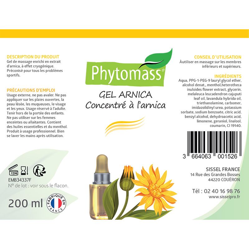 Phytomass® Gel de massage Arnica, 200 ml 