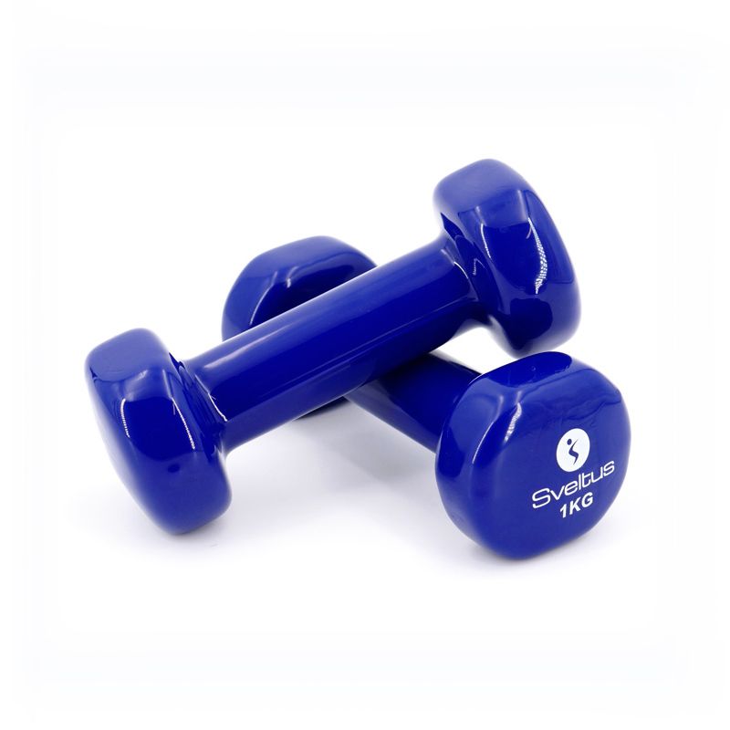 Paire d'haltères vinyle bleu 1 kg Paire d'haltères vinyle bleu 1 kg