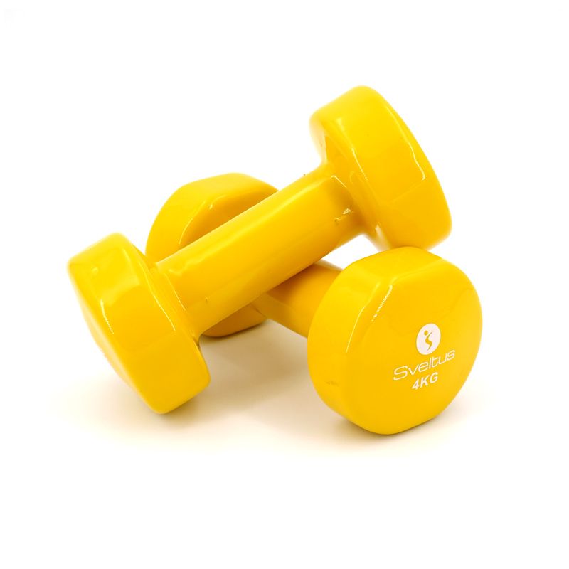 Paire d'haltères vinyle jaune de 4 kg Paire d'haltères vinyle jaune de 4 kg