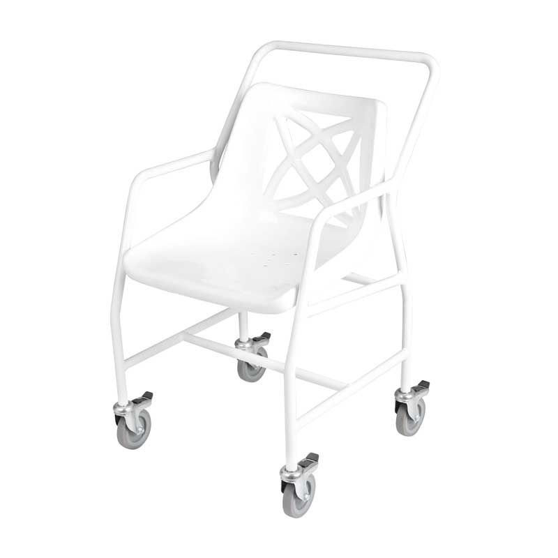 Chaise de douche à roulettes réglable