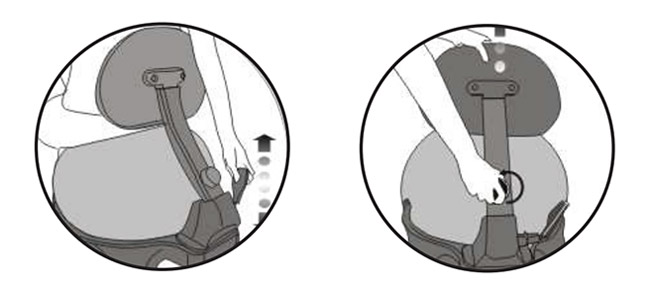 Schéma du réglage de la hauteur de la Tonic Chair® Confort